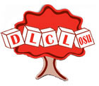 Picture of Tree with blocks spelling out D.L.C.L. OSU for the Developmental Language &amp; Cognition Lab (DLCL)