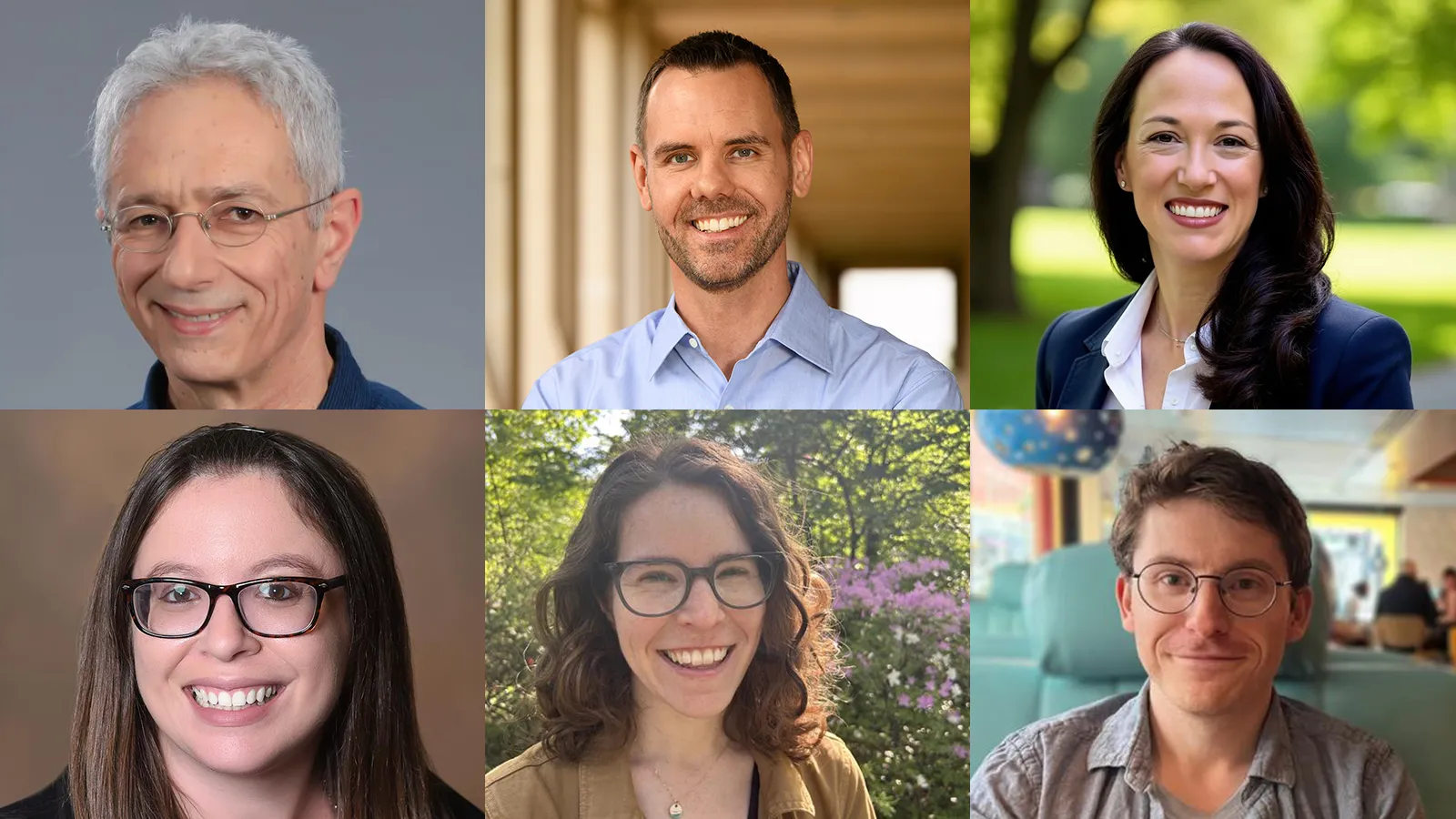 Clockwise from top left: Ido Erev, Kurt Gray, Kristen Lindquist, Megan Renna, Brynn Sherman, Sami Yousif