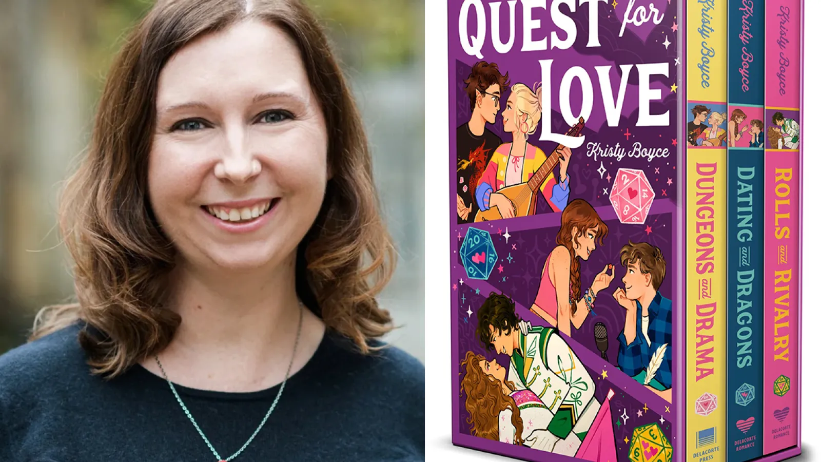 Kristy Boyce and her book collection