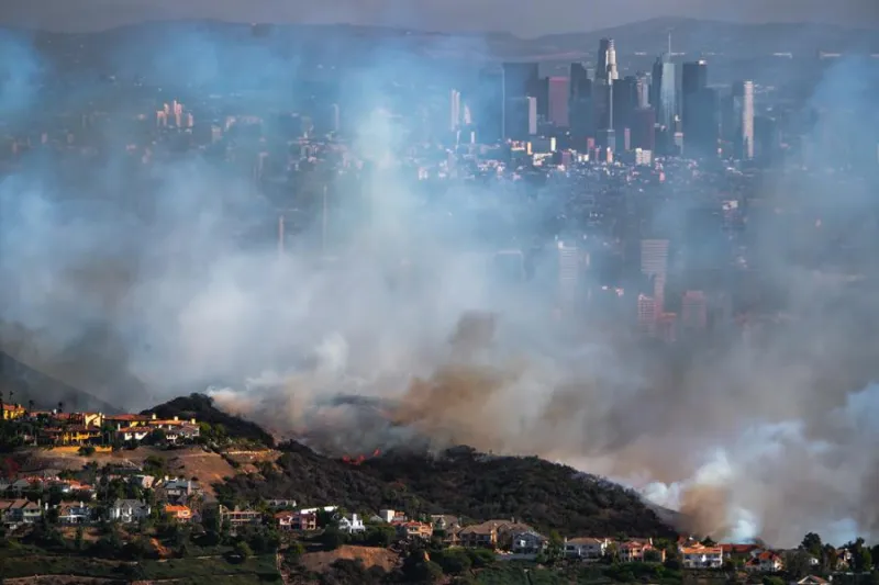 city in flames