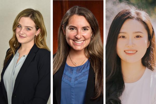 From left: Emma Bartley, Lily Brouder and Eunjee Ko