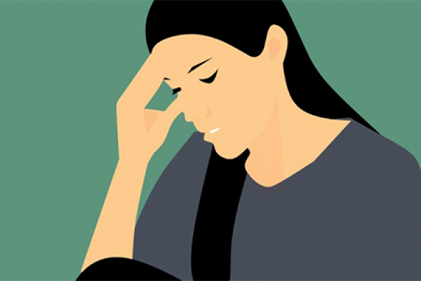 Illustration of stressed woman 
